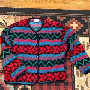 Women’s vintage David Wayne fleece Aztec button down